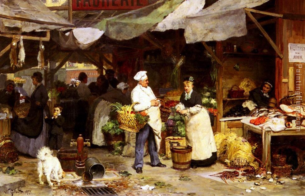 The Maubeuge Market painting - Victor Gabriel Gilbert The Maubeuge Market art painting